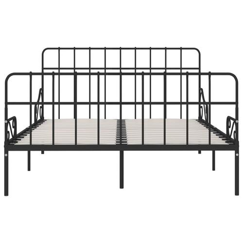 Sengestel med lamelbund 160 x 200 cm metal sort