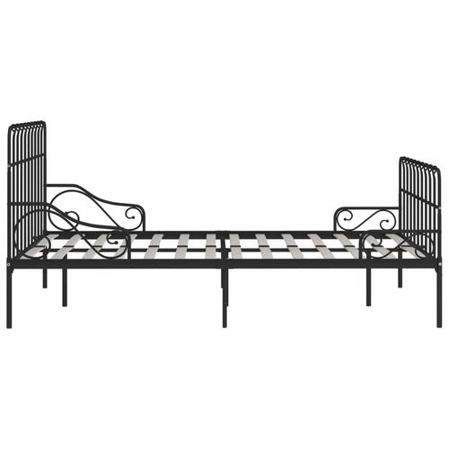 Sengestel med lamelbund 160 x 200 cm metal sort
