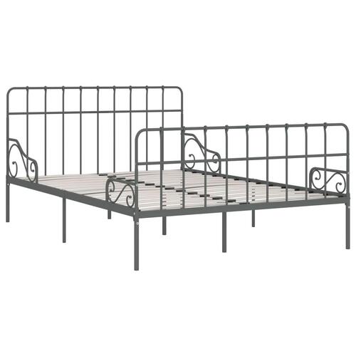 Sengestel med lamelbund 160 x 200 cm metal grå