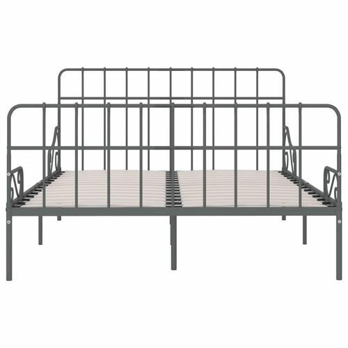 Sengestel med lamelbund 160 x 200 cm metal grå