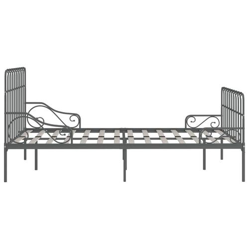 Sengestel med lamelbund 160 x 200 cm metal grå