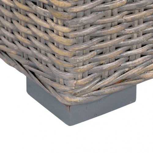 Opbevaringskasse 120 cm kubu-rattan og massivt mangotræ grå