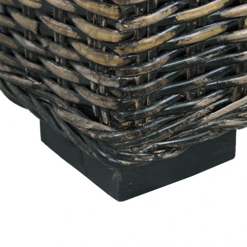Opbevaringsboks 120 cm kubu-rattan og massivt mangotræ sort