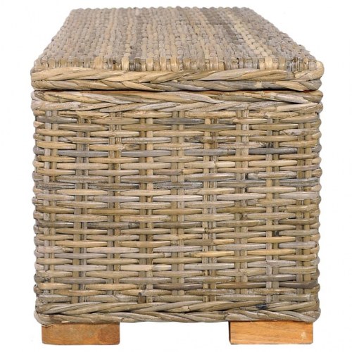 Opbevaringskasse 120 cm kubu-rattan og massivt mangotræ