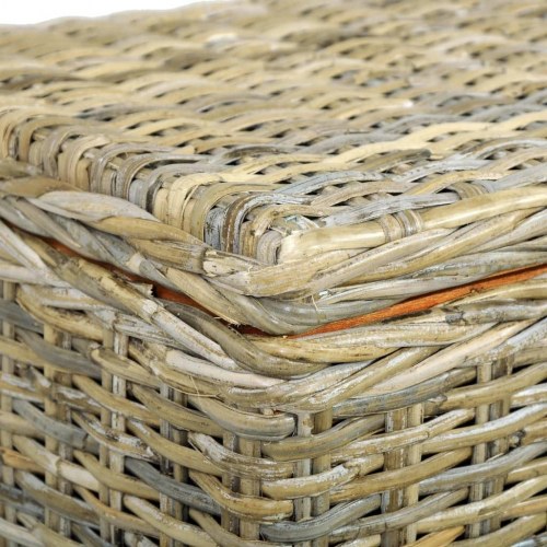 Opbevaringskasse 120 cm kubu-rattan og massivt mangotræ