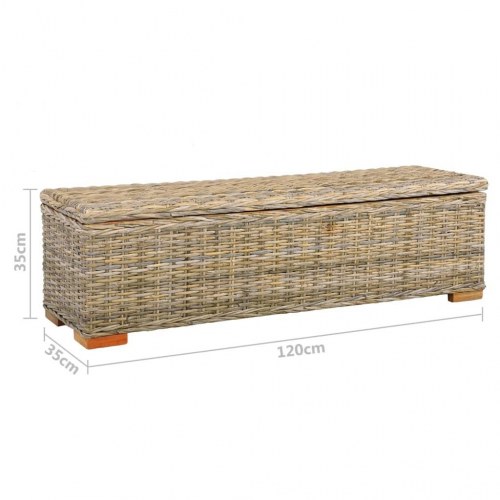 Opbevaringskasse 120 cm kubu-rattan og massivt mangotræ