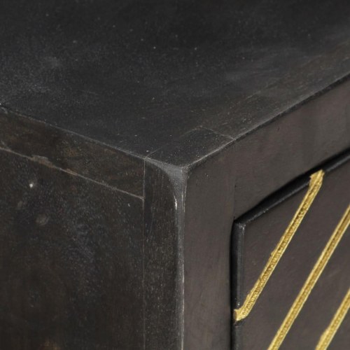 Konsolbord i massivt mangotræ - sort/guld 90×30×75 cm