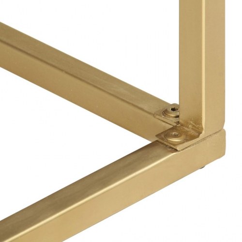 Konsolbord i massivt mangotræ - sort/guld 90×30×75 cm