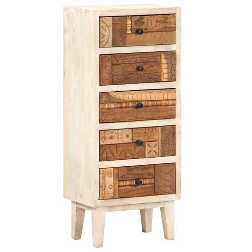 Kommode 45x30x105 cm massivt genbrugstræ