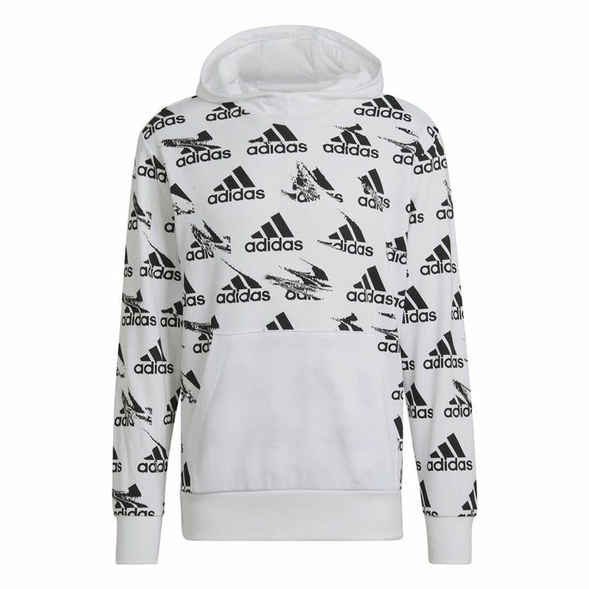 Hættetrøje til Mænd Adidas Essentials Brandlove Hvid XL