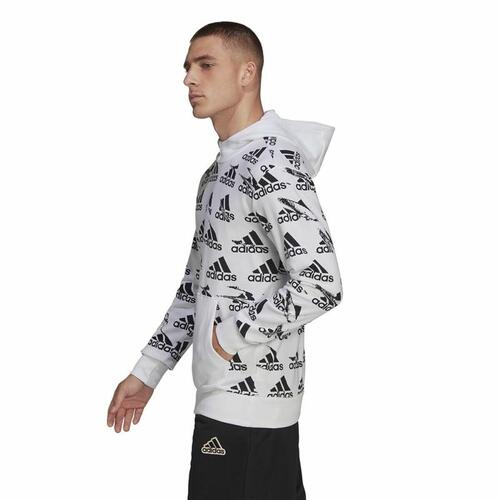 Hættetrøje til Mænd Adidas Essentials Brandlove Hvid XL
