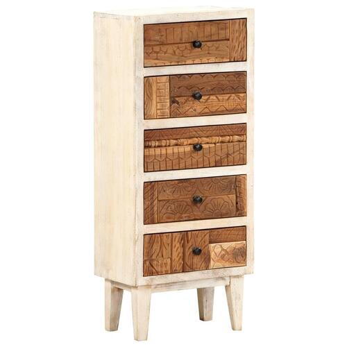 Kommode 45x30x105 cm massivt genbrugstræ