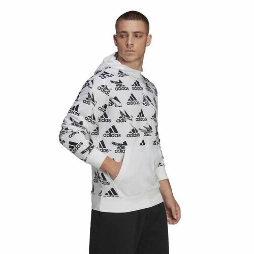 Hættetrøje til Mænd Adidas Essentials Brandlove Hvid XS