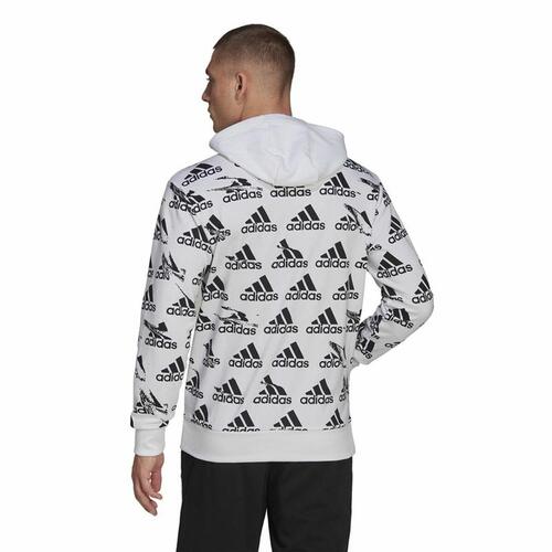 Hættetrøje til Mænd Adidas Essentials Brandlove Hvid XS