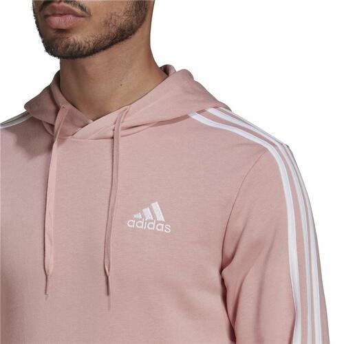 Hættetrøje til Mænd Adidas Essentials Wonder Mauve 3 Stripes Pink 2XL