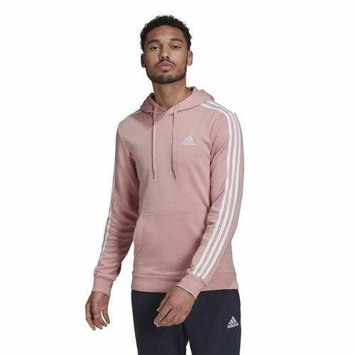 Hættetrøje til Mænd Adidas Essentials Wonder Mauve 3 Stripes Pink 2XL