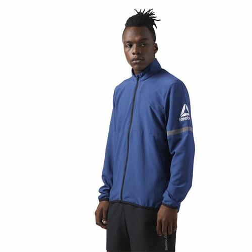 Sportsjakke til Mænd Reebok Run Woven Mørkeblå S