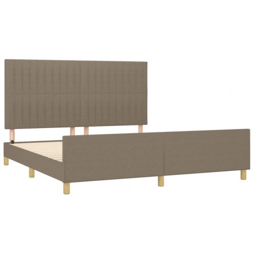 Sengeramme med sengegavl 160x200 cm - stof, gråbrun