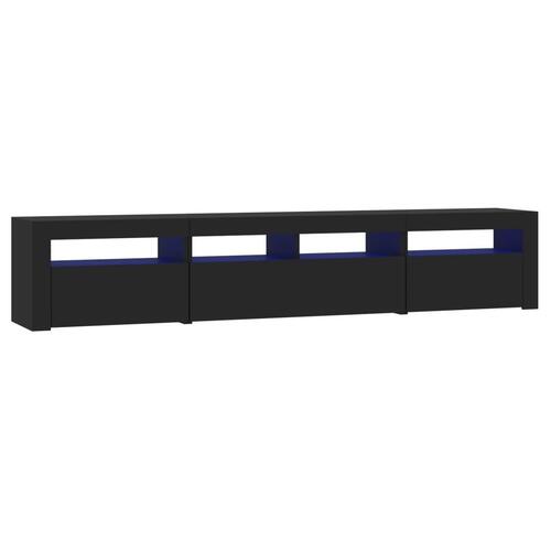 Tv-skab med LED-lys 210x35x40 cm sort