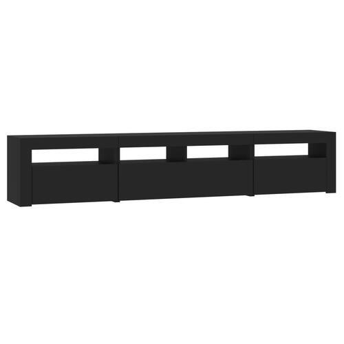 Tv-skab med LED-lys 210x35x40 cm sort
