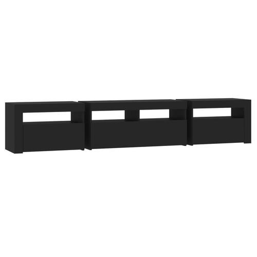 Tv-skab med LED-lys 210x35x40 cm sort