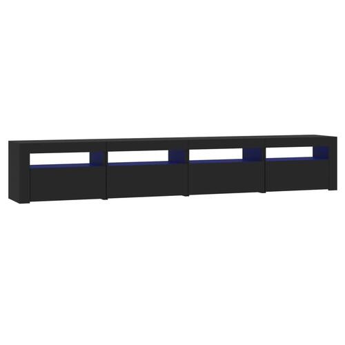 Tv-skab med LED-lys 240x35x40 cm sort