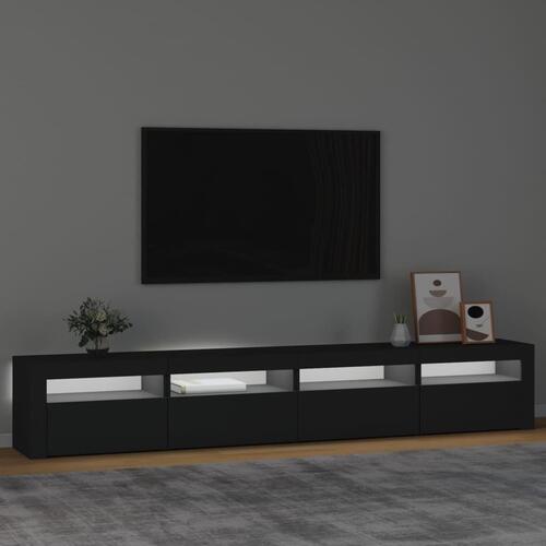 Tv-skab med LED-lys 240x35x40 cm sort