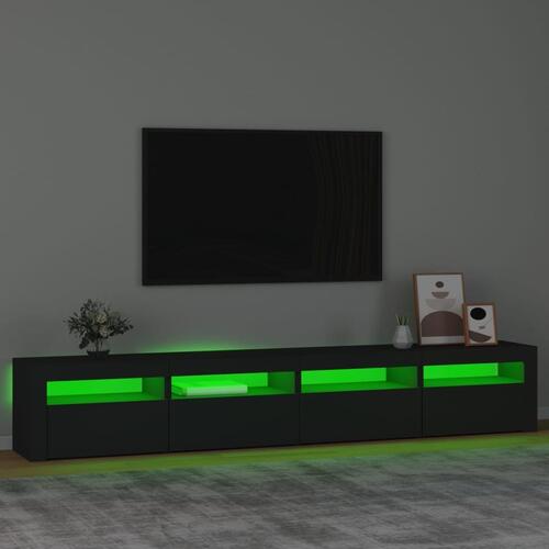 Tv-skab med LED-lys 240x35x40 cm sort