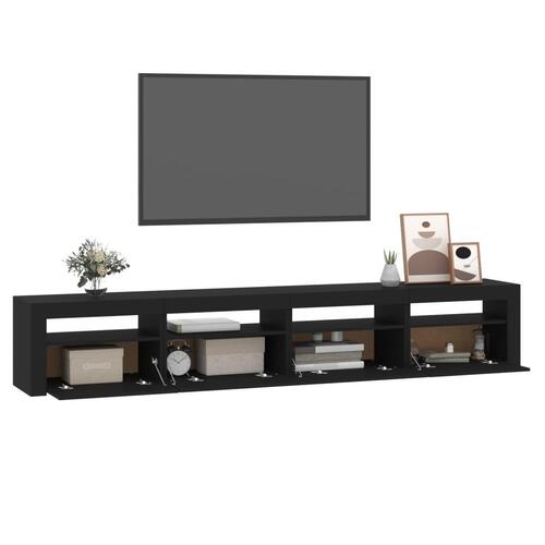 Tv-skab med LED-lys 240x35x40 cm sort