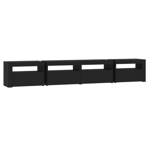 Tv-skab med LED-lys 240x35x40 cm sort