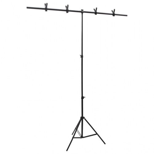 T-formet baggrundsstativ 151x60x(70-200) cm sort