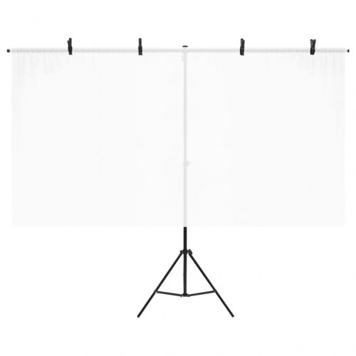 T-formet baggrundsstativ 201 × 60 × 70-200 cm - sort