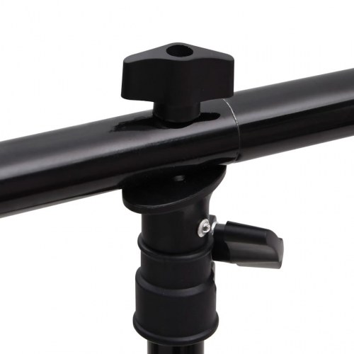 T-formet baggrundsstativ 201 × 60 × 70-200 cm - sort