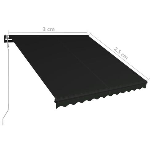 Foldemarkise automatisk betjening 300 x 250 cm antracitgrå