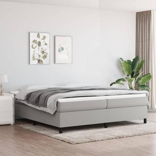 Sengeramme uden madras 200x200 cm stof lysegrå