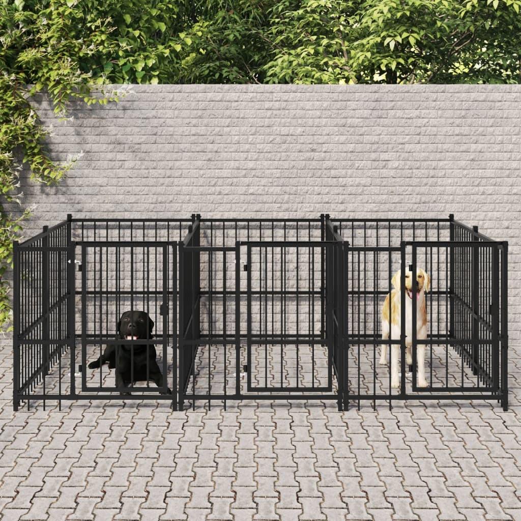 Udendørs hundegård 5,63 m² stål