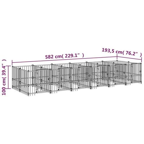 Udendørs hundegård 11,26 m² stål