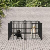 Udendørs hundegård 3,75 m² stål