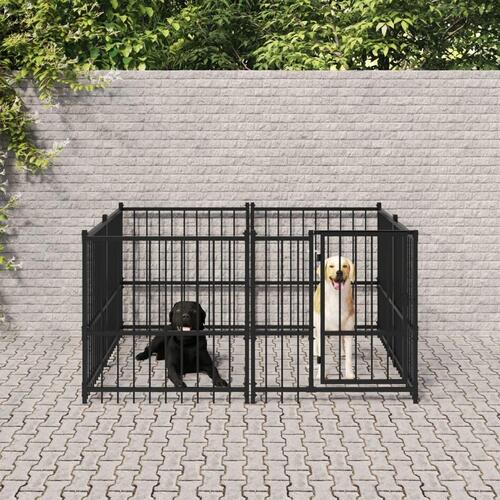 Udendørs hundegård 3,75 m² stål