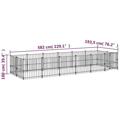 Udendørs hundegård 11,26 m² stål