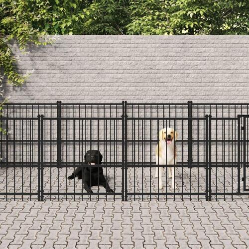 Udendørs hundegård 13,14 m² stål