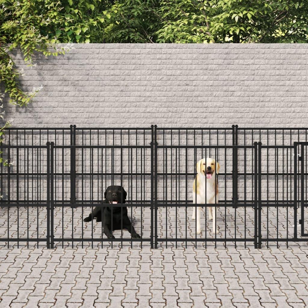 Udendørs hundegård 13,14 m² stål