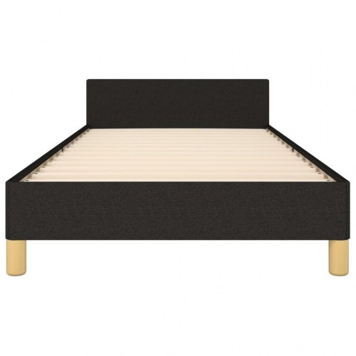 Sengeramme med sengegavl 80x200 cm - stof, sort