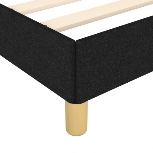 Sengeramme med sengegavl 160x200 cm - stof, sort