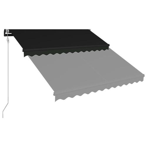 Foldemarkise med vindsensor og LED 300 x 250 cm antracitgrå