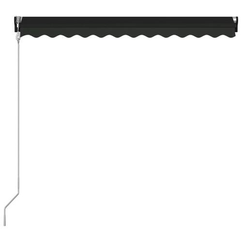 Foldemarkise med vindsensor og LED 300 x 250 cm antracitgrå