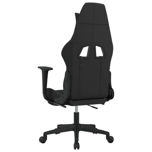 Gamingstol med fodstøtte stof sort og lysegrå