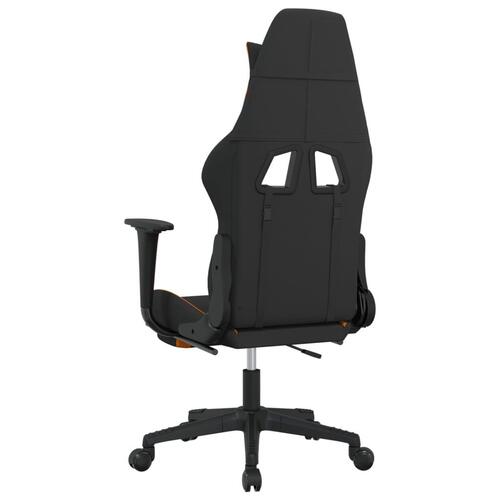 Gamingstol med fodstøtte stof sort og orange