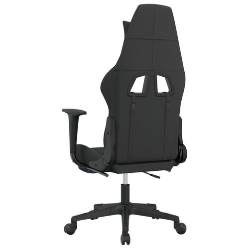 Gamingstol med fodstøtte stof sort og blå