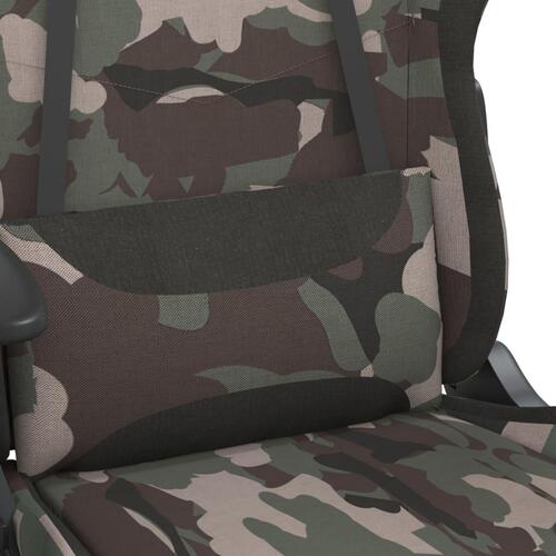 Gamingstol med fodstøtte stof camouflage og sort